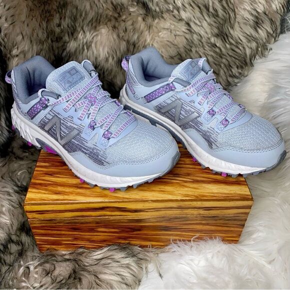 New Balance Womens 410 V6 WT410LL6 Gray/Purple Running Shoes Sneakers Sz 5B/35EU - Picture 1 of 10